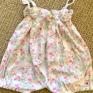 Petit Bateau smocked bubble romper 9 months
